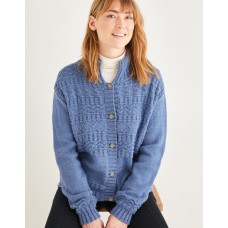 FREE HIGH NECK CARDIGAN IN SIRDAR CASHMERE MERINO SILK DK