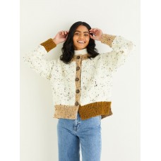FREE PIECED TOGETHER CARDIGAN IN HAYFIELD BONUS CHUNKY TWEED