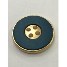 Gold Edge Teal Center 32L Button
