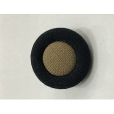 Fabric Covered Black with brown center 36L Button