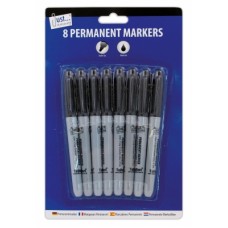 8 Permanent Markers Black