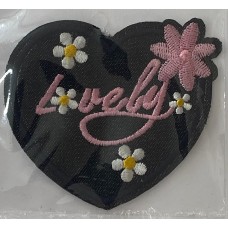 iron on motif Black Jean Heart