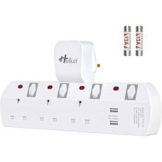 hulker extension plug 3 way with 2 USB