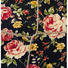 Fat Quarter Black flowers 001