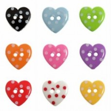 Heart Polka Dot Button