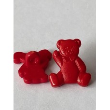 Waving Teddy Shank Button Red