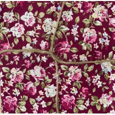 Fat Quarter Dark Pink flowers 001