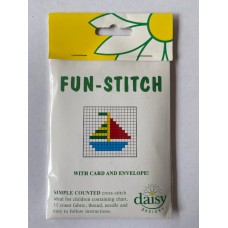 Fun Stitch Counted Cross Stitch Card & Envelope Sail Boat