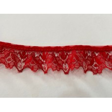 Gathered Lace 30mm Red 