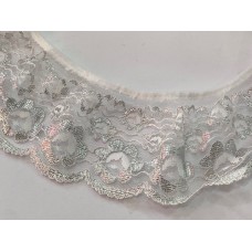 Gathered Lace 80mm Silver