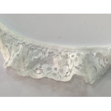 Gathered Lace 40mm White