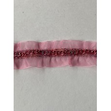 Pink Chain Lace 25mm