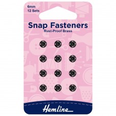 Snap Fasteners Black 6mm