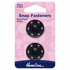 Snap Fasteners Black 25mm