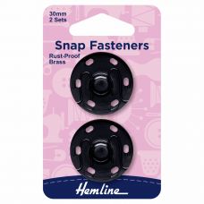 Snap Fasteners Black 30mm