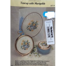 Teacup with Marigolds Cross Stitch Chart Set