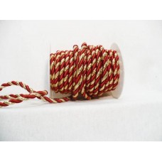 Twisted Cord Red/Metallic Gold 6mm