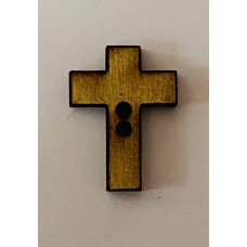 Wooden Cross button