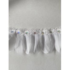 White Sequin Edging Lace 50mm